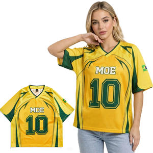Camiseta de Fútbol Americano Sublimada Personalizada con Cuello en V, Ropa Deportiva de Equipo, Poliéster Transpirable, Fabricante OEM, Producción en Masa - Product Image 1