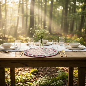 Reusable Luxury Floral <b>Table</b> Placemats Decorative Dining <b>Mats</b> for Home Hotel Banquet and Cafe Decor - Product Image 2