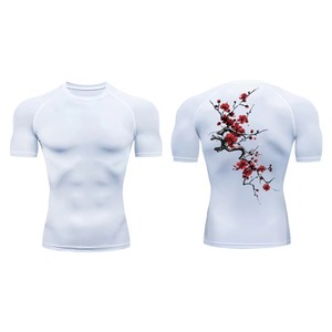 New Design Customized Sublimated Rashguard High Quality Polyester Men's Rashguard Short Sleeve Training Rashguard - Product Image 6