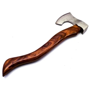 Hache en acier Damas multi-usages de haute qualité, manche en bois de frêne, tête d'hache populaire de qualité DIY, dos plat, coupe de 4 3/4 pouces - Product Image 2