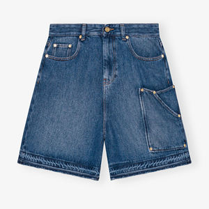 Shorts de mezclilla para mujer de diseño personalizado, color sólido, alta calidad, transpirables, de cintura alta, ajustados. - Product Image 5