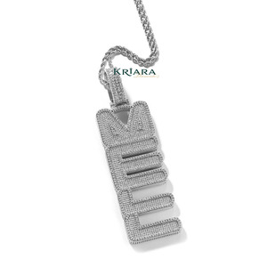 จี้ตัวอักษรมอยส์ซาไนต์ ชุบทองคำชมพู ชุบทองคำ 18K ชุบทองคำ 14K เงินแท้ 925 ทรงกลมเจียระไนแบบบริลเลียนท์ สไตล์ฮิปฮอป สำหรับผู้ชาย - Product Image 2