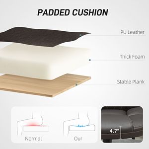 Sedia da Ufficio Direzionale Marrone Scuro Certificata BIFMA con Pelle PU, Altezza Regolabile e Ruote Girevoli - Product Image 5