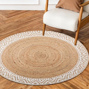 Hot Selling Customised Braided Natural Hand Braided Round Jute <b>Mat</b> Edge Non <b>Slip</b> Backing For Multi Use - Product Image 2