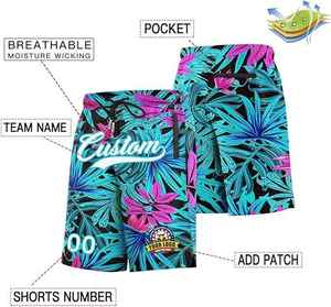 Shorts de basketball personnalisés pour hommes, imprimés par sublimation, motif floral, séchage rapide, polyester, cordon de serrage, vêtements de sport d'été, OEM - Product Image 6
