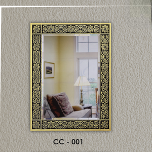 Elegant wall-Mounted <b>Mirror</b> Features an Intricately Designed Ornate Frame with a Classic Gold and Black Pattern - Product Image 1