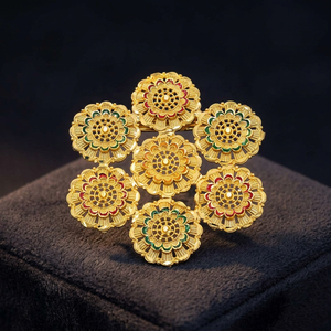 Wholesale Fashion <b>Brooches</b> 14K 18K 24K Micron Gold Forming <b>Brooches</b> or Saree <b>Pin</b> Traditional Dubai Style Bridal Wedding <b>Brooches</b> - Product Image 6