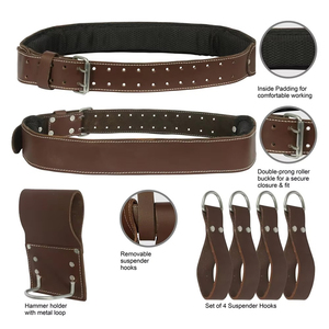 Best Selling Customized Solid Color Genuine Leather Waterproof Electrician Knife-Roll Tool Bags New Arrival OEM Support Your Own - Product Image 4