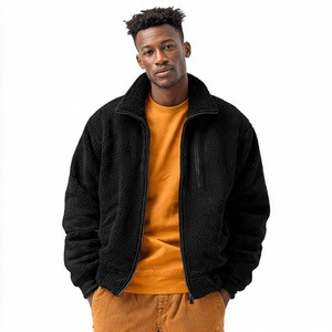 Veste Sherpa à fermeture éclair OEM pour homme, veste en polaire Sherpa à col montant, manteau en polaire Sherpa pour homme, vêtement d'extérieur pour homme - Product Image 1