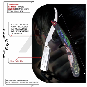Navaja de Afeitar Profesional de Acero Inoxidable 100%, Navaja Recta para Barbería con Recubrimiento Joker, Herramienta de Afeitado de Precisión Premium - Product Image 2