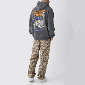 Sudadera con Capucha Extra Grande para Hombre, Color Sólido, Algodón French Terry, Estilo Casual para Otoño, Diseño con Bolsillos, Corte Regular - Product Image 5