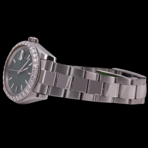 Reloj de Pulsera de Lujo para Hombre, Diseño Personalizado, con Diamante Redondo de Moissanita Original, Bisel con Incrustaciones, Esfera Verde, Acero Inoxidable - Product Image 5