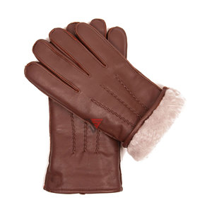 Gants d'hiver chauds pour la conduite avec poignets en fourrure, gants en cuir sans chrome doublés de fourrure pour hommes - Product Image 3