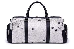 Bolsa de Viaje de Piel de Vacuno con Pelo, Estilo Duffel, de Lujo, con Cierre de Cremallera, Portátil, Estilo Occidental LHDB-0142 - Product Image 4