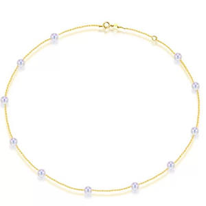 Collier Ciel Étoilé en Or 18 carats avec Perles d'Eau de Mer Aguya Akoya de 6 à 6,5 mm - Product Image 1