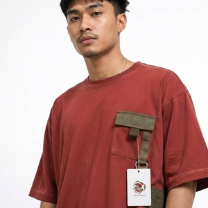 Camiseta de Punto Personalizable de Poliéster/Algodón, Corte Regular, Estilo Urbano, para Hombre, Cómoda, Transpirable y Ecológica - Product Image 5