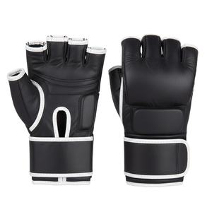 Gants d'entraînement MMA personnalisés avec logo, demi-doigts, en cuir PU avec support de poignet - Product Image 5