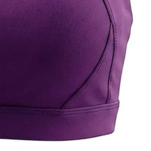 Sujetador deportivo morado para mujer con espalda cruzada, top de yoga, top de entrenamiento, soporte para fitness, gimnasio, ropa deportiva elástica, sujetador deportivo corto atlético - Product Image 2