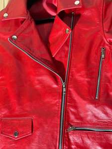 Chaqueta de Motocicleta Personalizada para Mujer, de Cuero Vacuno, Corte Regular, Forro de Algodón Ecológico Impermeable, con Cierre y Cinturón - Product Image 6