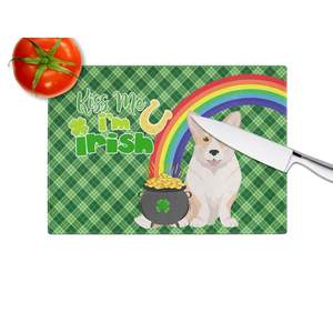 Tabla de cortar de gran tamaño Fawn Cardigan Corgi Vidrio templado decorativo Día de San Patricio Cocina Tabla de servir Utensilios de cocina - Product Image 4
