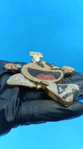 Colgante Personalizado de Personaje de Dibujos Animados Pacman, Plata de Ley 925, Estilo Hip Hop, Joyería de Moda, Colgante Personalizado con Incrustaciones de Diamantes - Product Image 3