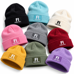 Wholesale Premium Quality Custom Embroidered Knit Beanies Folded Cuff Warm <b>Winter</b> <b>Cap</b> Unisex Streetwear Fashion Headwear USA - Product Image 6