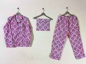 Conjunto de Pijama de Lujo Hecho a Mano en India con Estampado Floral, Ropa de Dormir Elegante e Informal para Primavera/Verano, ODM - Product Image 2
