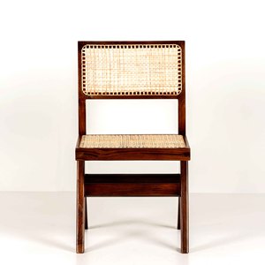เก้าอี้ทานข้าวไม้เนื้อแข็งสไตล์มิดเซ็นจูรี่โมเดิร์น พร้อมหวายถักแบบแฮนด์เมด ขาแบบตัววี พร้อมเบาะรองนั่ง สำหรับร้านอาหารและบ้าน - Product Image 4
