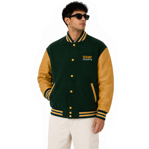 custom Quality Letterman Varsity <b>Jackets</b> Wool Body Genuine <b>Leather</b> Sleeves <b>Winter</b> Wear Smart and Stylish Men's <b>Jacket</b> - Product Image 3