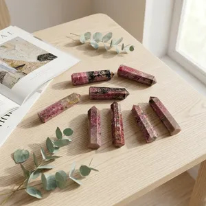 หินโรโดไนต์ธรรมชาติทรงหอคอย ขัดเงา สีชมพู สำหรับตกแต่งบ้าน ฮวงจุ้ย ขายส่ง - Product Image 5