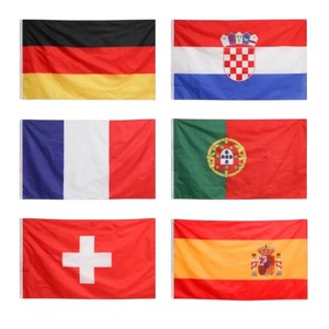 Bandera Nacional Personalizada de Doble Cara en Poliéster para Exhibición en Asta de Aluminio para Exteriores, Reforzada, Impresa Digitalmente, para Uso Deportivo - Product Image 1