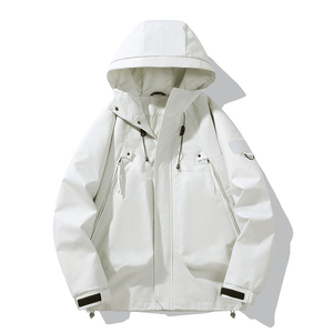 <b>Men's</b> Puffer <b>Windbreaker</b> Jacket Canvas Waterproof Breathable Quick Dry Winter Coat Solid <b>Black</b> Casual Zipper Closure Regular Fit - Product Image 2