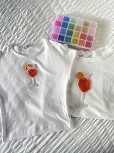 Débardeur Vintage Brodé de Perles Cœur, Perles de Rocaille Plaqué Argent, T-shirt Tendance Personnalisable, Grande Vente - Product Image 6