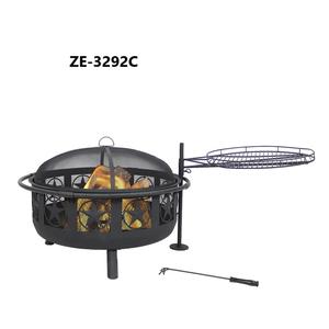 Brasero à flamme profonde avec couvercle distributeur de cendres et bouclier anti-flamme, pour brûlage de bois, 45000-49999 BTU, en métal galvanisé, durable, pour extérieur - Product Image 3