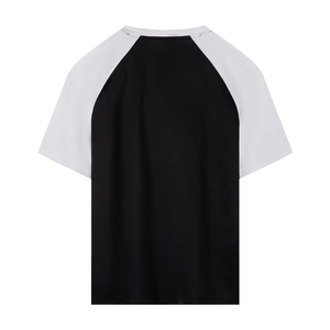 T-shirt à manches raglan pour homme, bleu clair et blanc contrasté, col rond, coupe décontractée, 100% coton jersey, respirant, couleur unie - Product Image 4