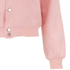 Oh So Pretty Girl <b>Pink</b> Bomber <b>Jacket</b> Women Embroidered Varsity Coat Long Sleeve Casual Streetwear Fashion Outerwear College - Product Image 4