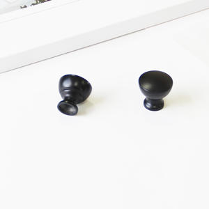 Premium Quality Matte <b>Black</b> Zinc Alloy Round <b>Knob</b> Hardware Products for Kitchen Cabinet Drawer Elegant Minimalist Furniture - Product Image 1
