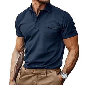 Polo pour homme, coupe classique, coupe ajustée, respirant, 100% coton tricoté, vente chaude - Product Image 1