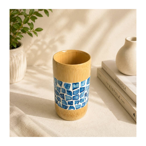 Vaso Frío Clásico de Bambú Hecho a Mano con Incrustaciones de Madreperla, Vajilla Artesanal Vietnamita Ecológica para el Hogar y Cafeterías - Product Image 2