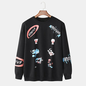 Sudadera de Invierno para Hombre, Cuello Redondo, Diseño Gráfico, 370g, Felpa de Algodón, Manga Larga, Cómoda, Informal, Estilo Urbano - Product Image 4