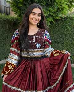 Tenues de mariage afghanes traditionnelles, robe de mariée afghane brodée à la main, robe de mariée de luxe, design personnalisé, vente en gros, robes décontractées - Product Image 2