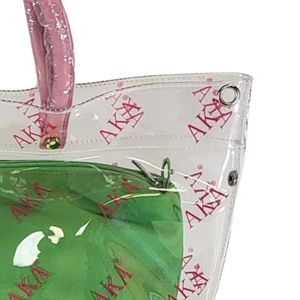 กระเป๋าโท้ตสีเขียวชมพูสำหรับผู้หญิง กระเป๋าถือใส แฟชั่นกระเป๋าสะพายไหล่ ความจุขนาดใหญ่ กระเป๋าช้อปปิ้งลำลอง มีสไตล์ - Product Image 2