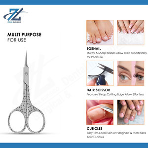 New Design Professional Stainless Steel Nail <b>Scissors</b> Straight Blade Safety Probe Adult Beauty Manicure Trimming <b>Scissor</b> - Product Image 3