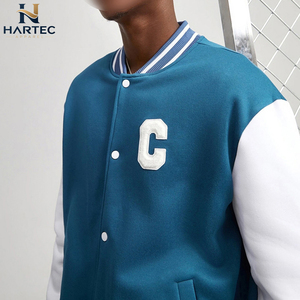 Veste universitaire de baseball pour homme 2026 au meilleur prix, corps en molleton de coton, manches en cuir PU, style Letterman, veste bomber universitaire - Product Image 4