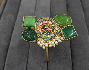 Tanjore ชุดกำไลข้อมือหินหนาแบบดั้งเดิมของอินเดียเครื่องประดับแฟชั่นอินเดียสำหรับผู้หญิงและเด็กผู้หญิงชุดปาร์ตี้ - Product Image 1