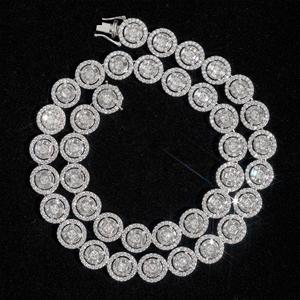 Collar de cadena tipo tenis con racimo redondo de moissanita de lujo, estilo hip hop, pieza llamativa para hombres y mujeres, regalo de lujo - Product Image 4