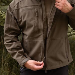 Men's Hooded Softshell <b>Jacket</b> With <b>Fleece</b> Lining Waterproof Outdoor Sports Wear Custom Design - Product Image 2