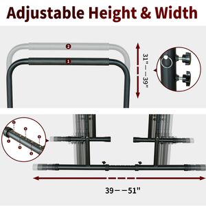 Torre Multifunzione per Allenamento Intensivo, Stazione Dip e Barra per Trazioni, Altezza Regolabile, Materiale ABS, Attrezzatura per Fitness - Product Image 4