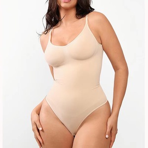 Body sculptant string dos en U pour femme, bretelles spaghetti réglables, sans couture, effet ventre plat, dos nu, idéal sous les robes - Product Image 4