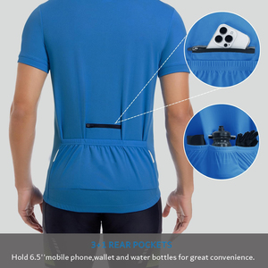 Maillot de ciclismo profesional de verano, material que absorbe la humedad, con tres bolsillos de almacenamiento para ciclismo de montaña y entrenamiento en bicicleta - Product Image 2